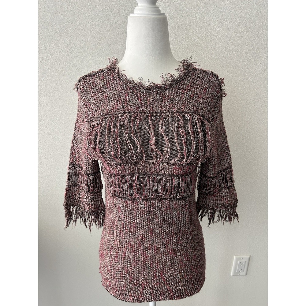 Isabel Marant Mesh Distressed Knit Top Designer Luxury Boho Parisian Maximalism